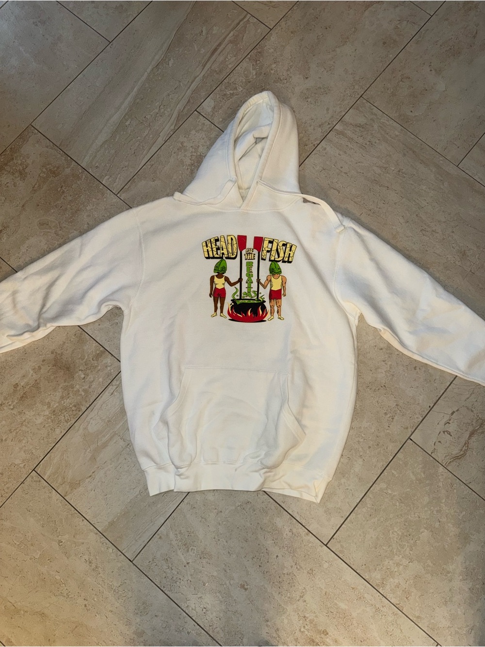 White Graphic Pullover Hoodie